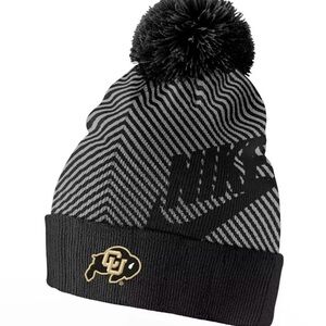 Nike Men's OSFM Colorado Buffaloes Black Futura Pom Beanie Hat New NCAA